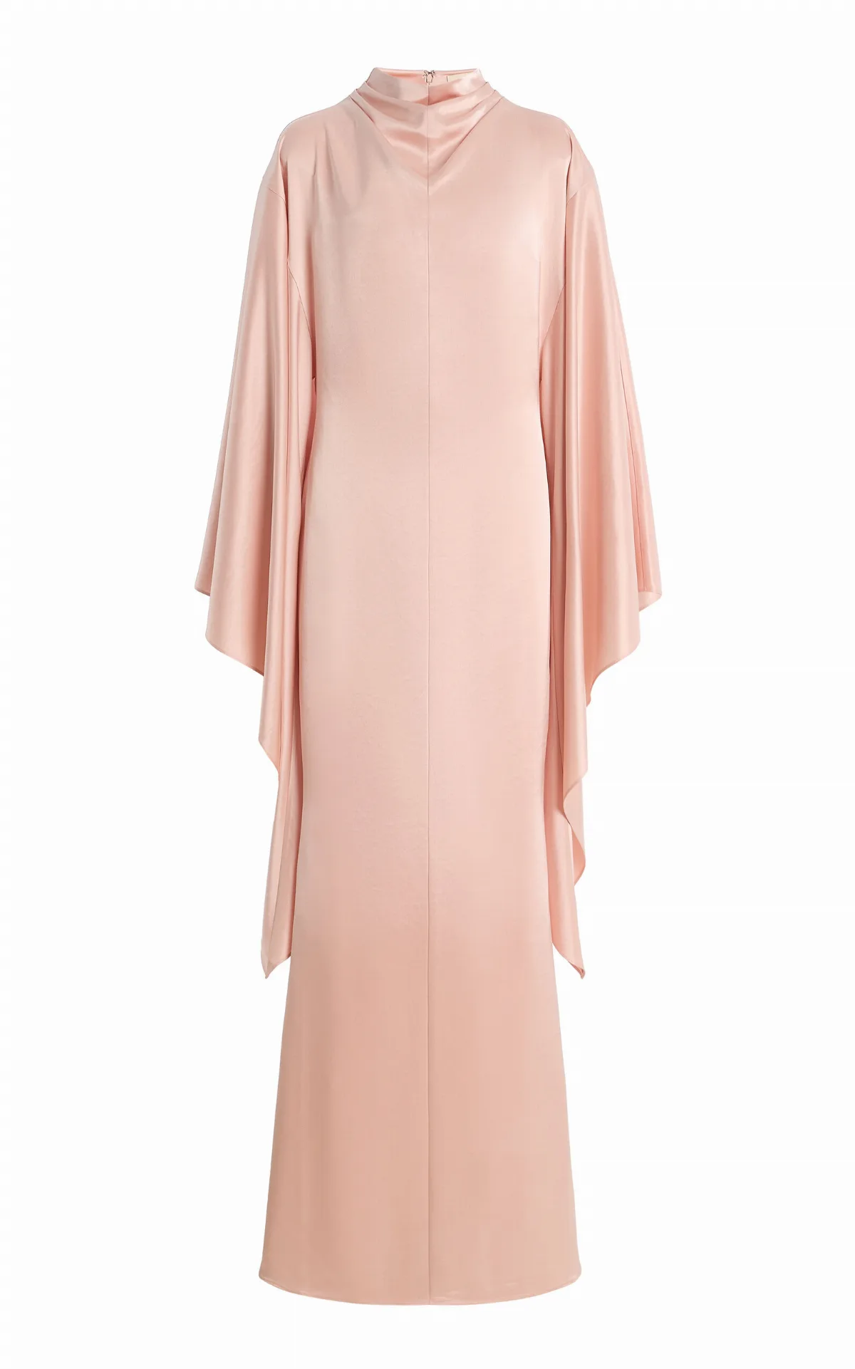 Dedalo Satin Cape-Sleeve Maxi Dress