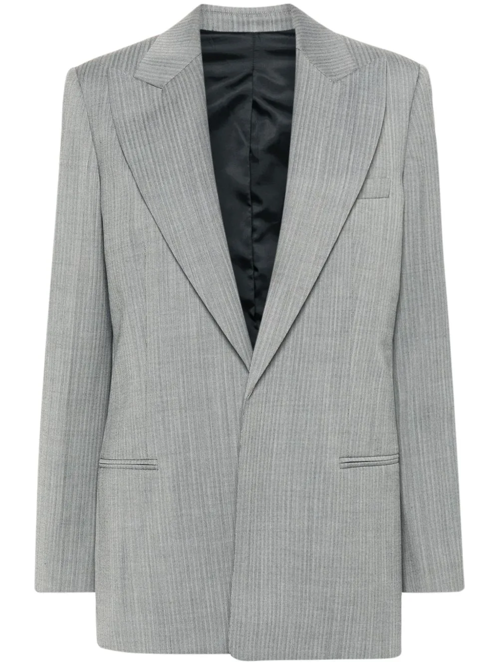 Peak-Lapel Single-Breasted Blazer