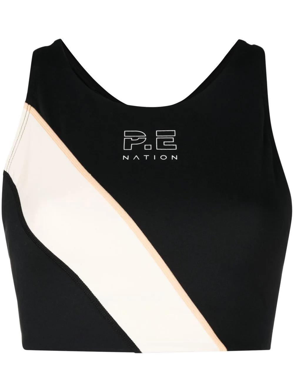 Panelled Logo-Print Sports Bra