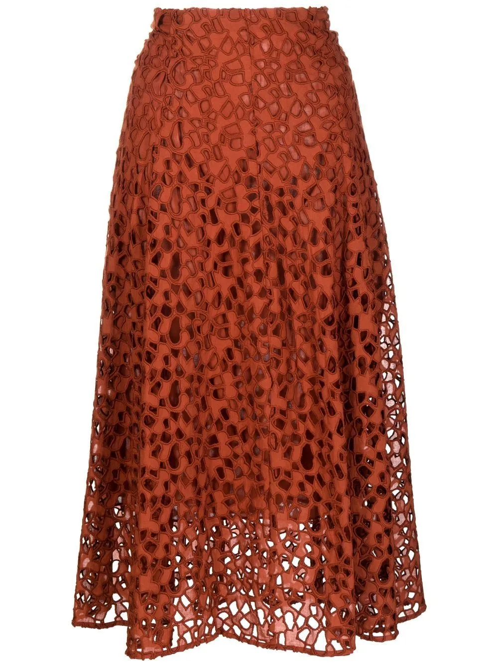 A-Line Lace-Embroidered Skirt