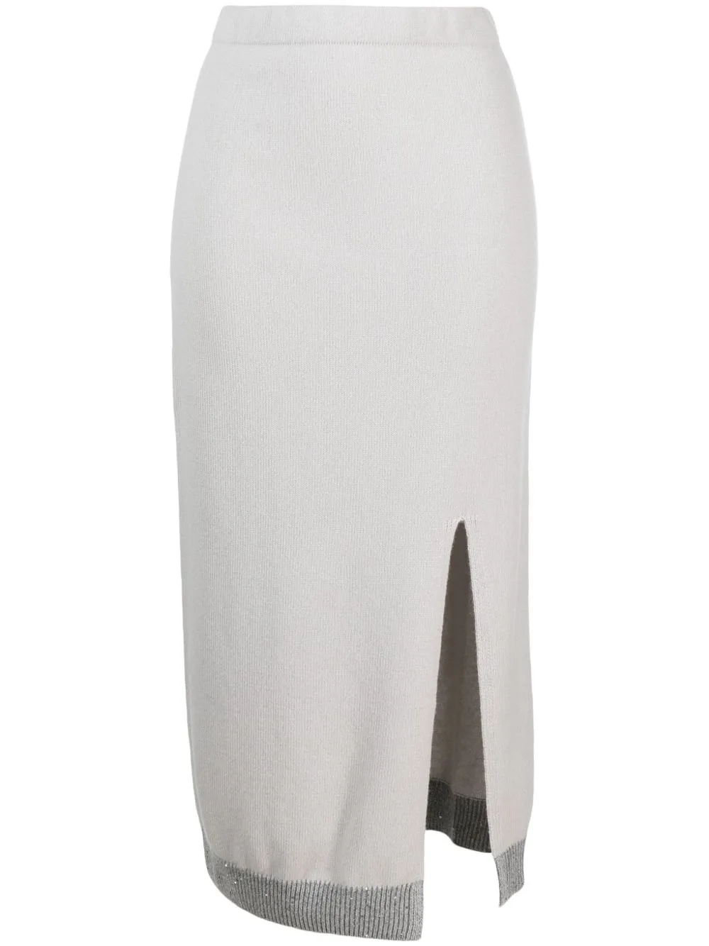 Contrasting-Border Knitted Skirt