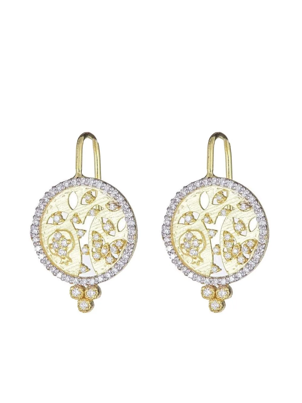 18K Yellow Gold Tree of Life Diamond Earrings