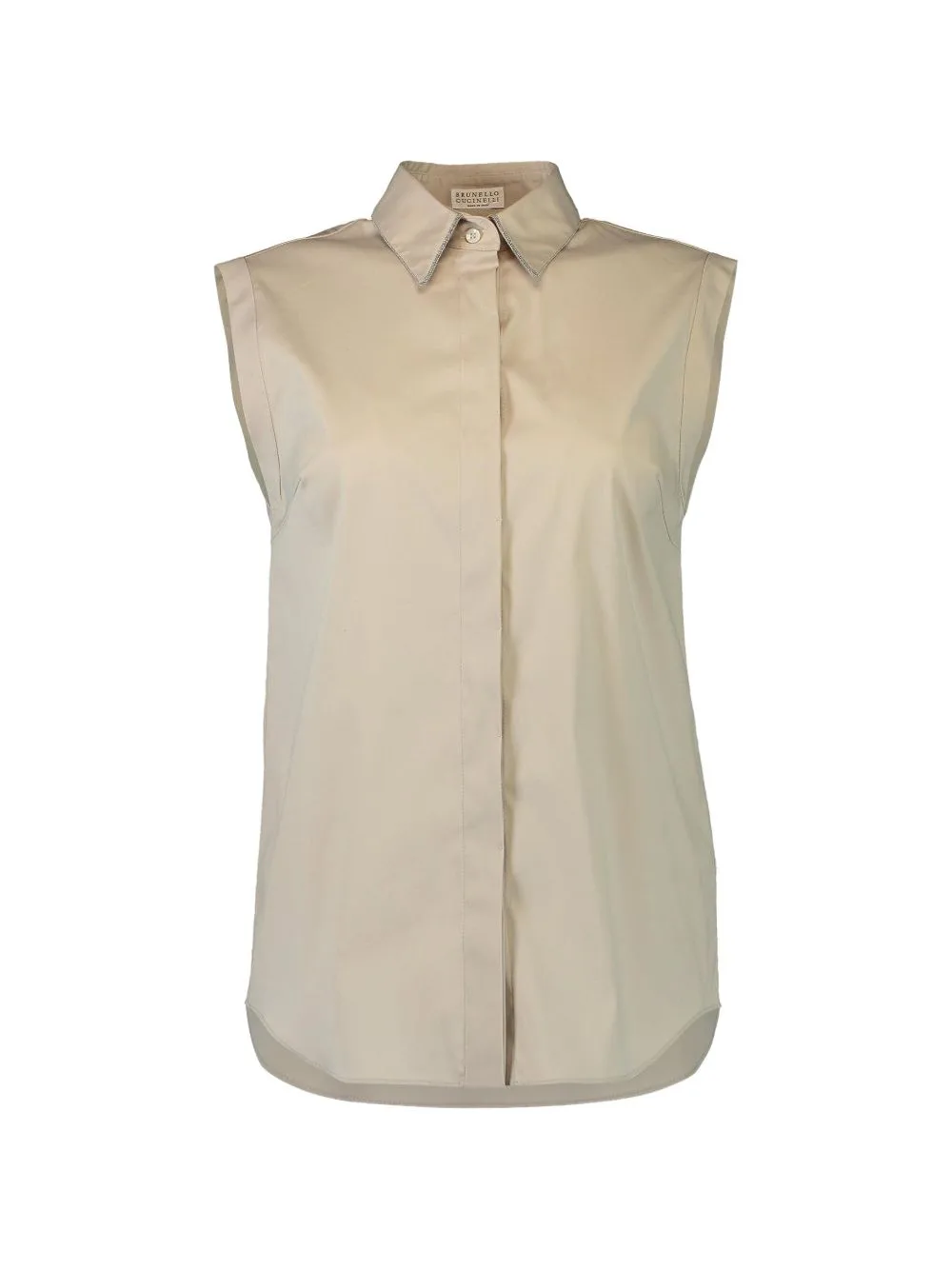Monili-Trim Sleeveless Shirt