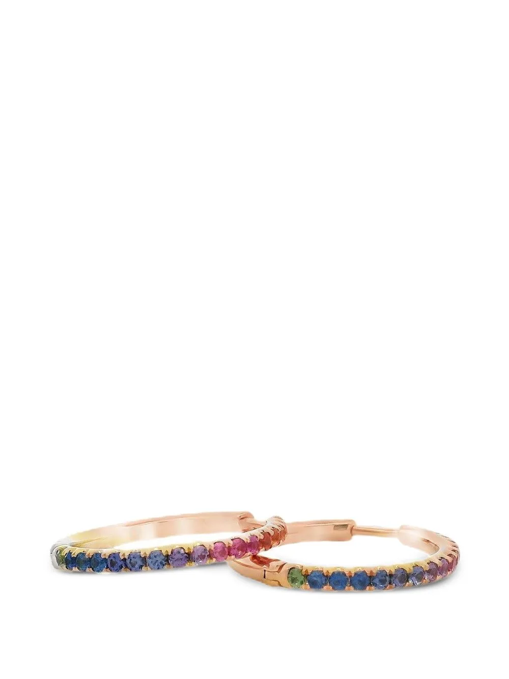 Rainbow Sapphire Hoop Earrings