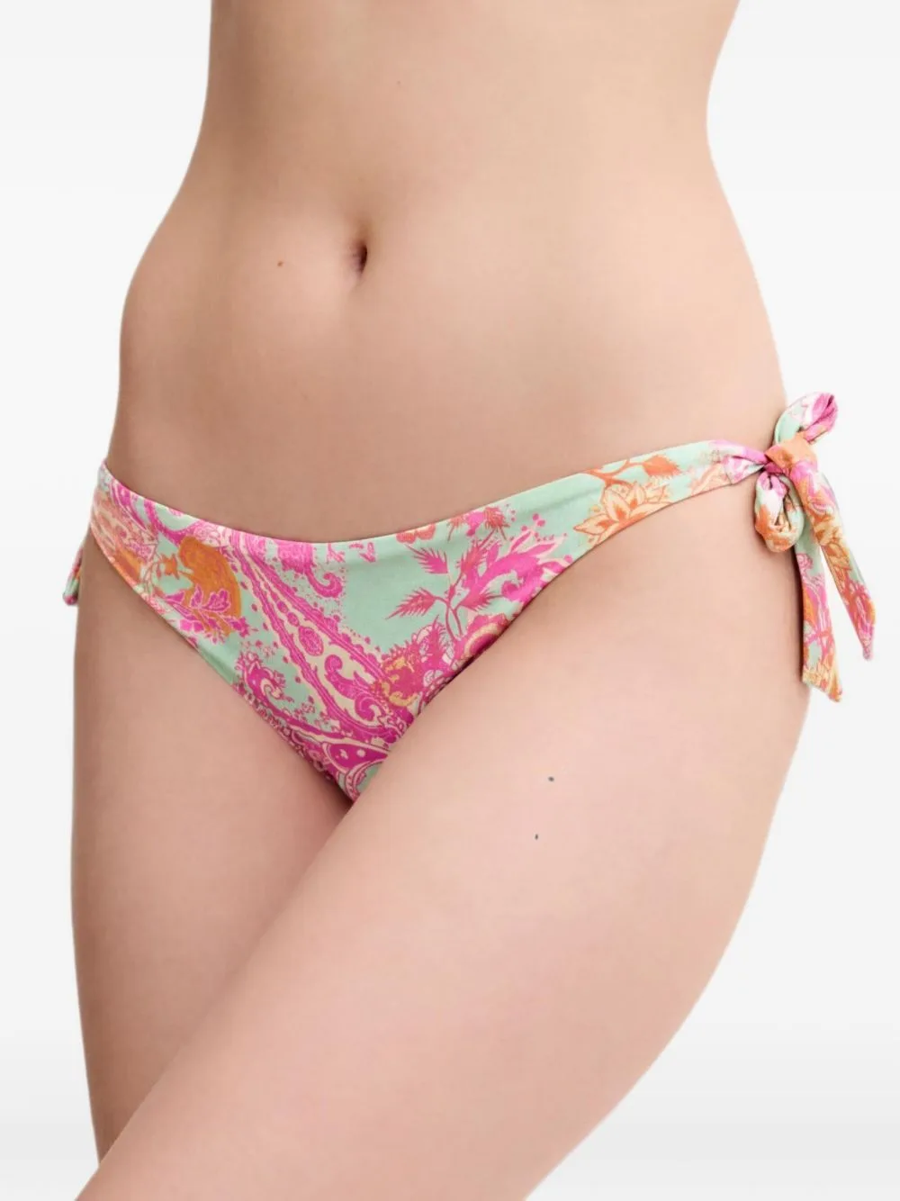 Paisley-Print Side-Tie Bikini Bottoms