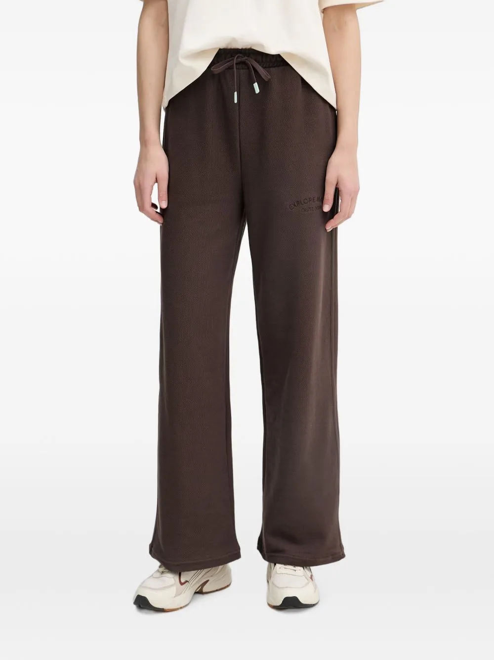 Embroidered-Detail Drawstring-Waist Track Pants