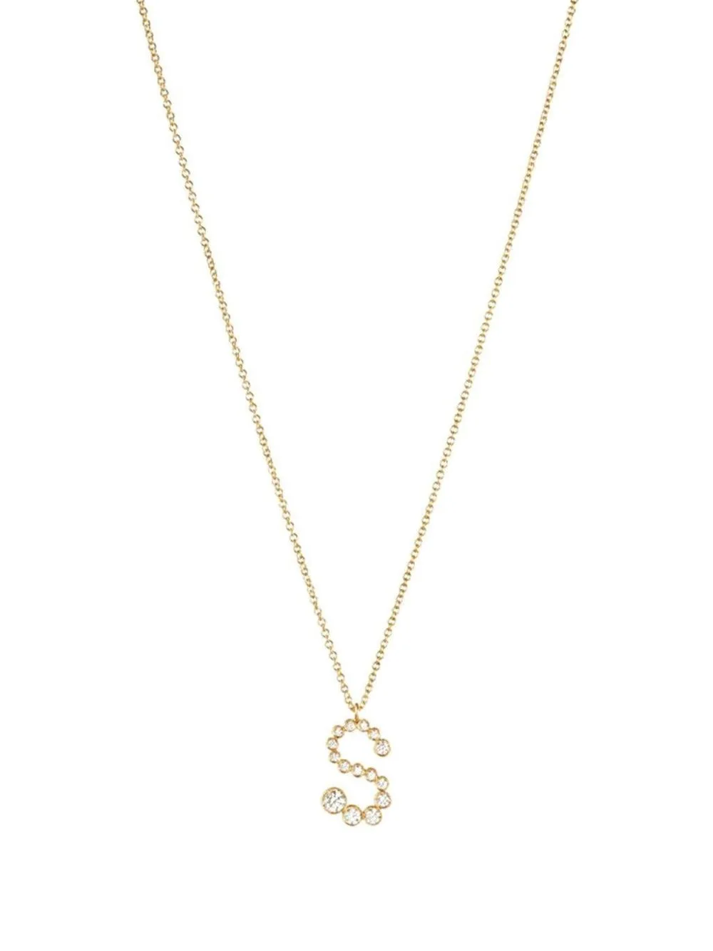 Soprano S Letter-Pendant Diamond Necklace