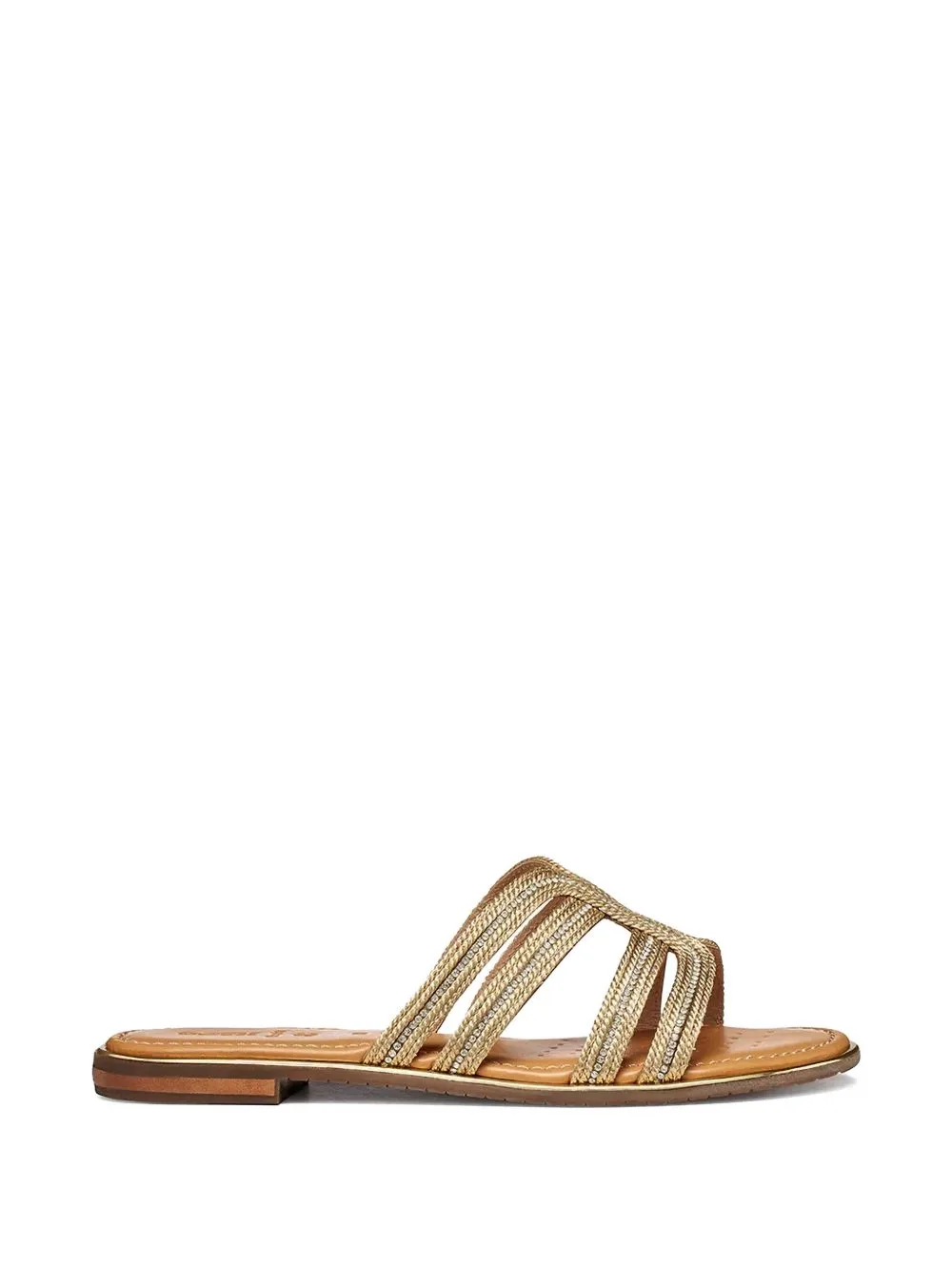 Crystal-Embellished Braided-Strap Sandals