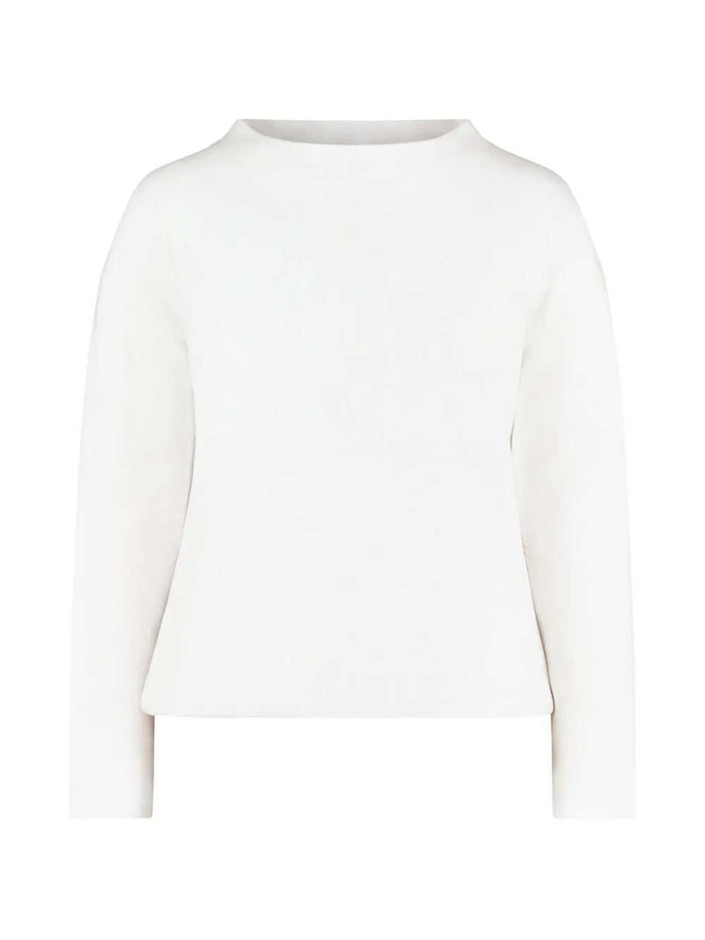 Textured Boat-Neck Long-Sleeve Top