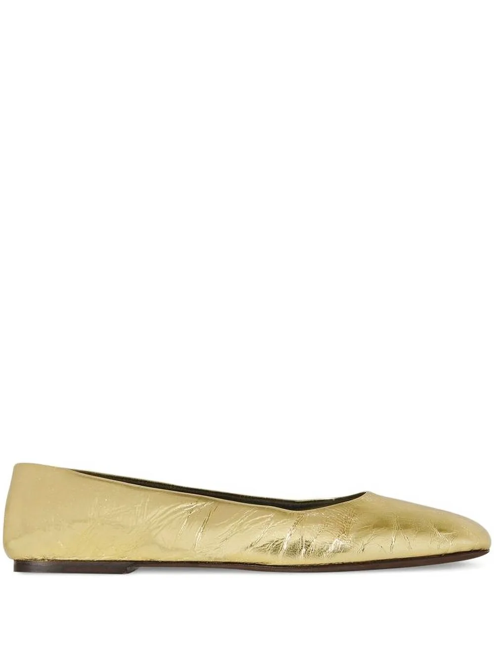 Metallic-Effect Ballet Flats