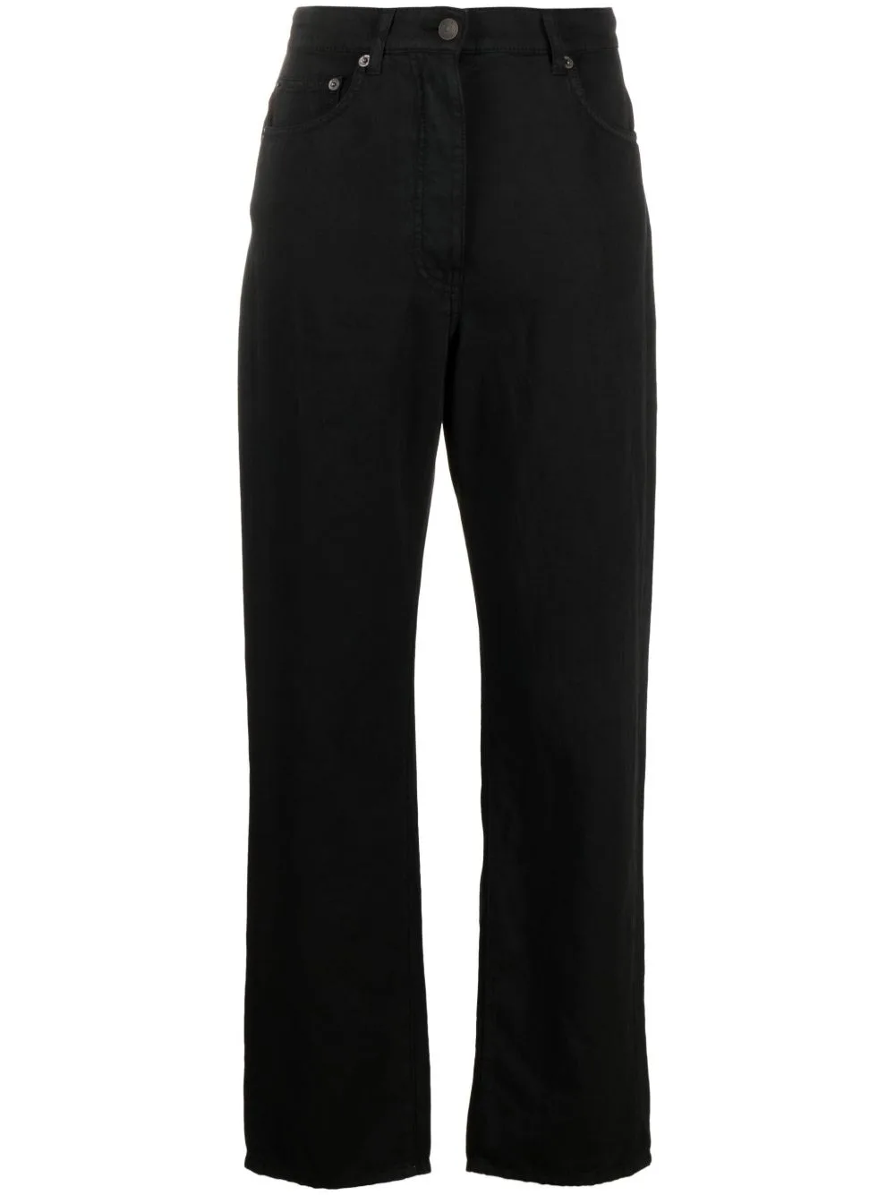 Cotton-Blend Wide-Leg Jeans
