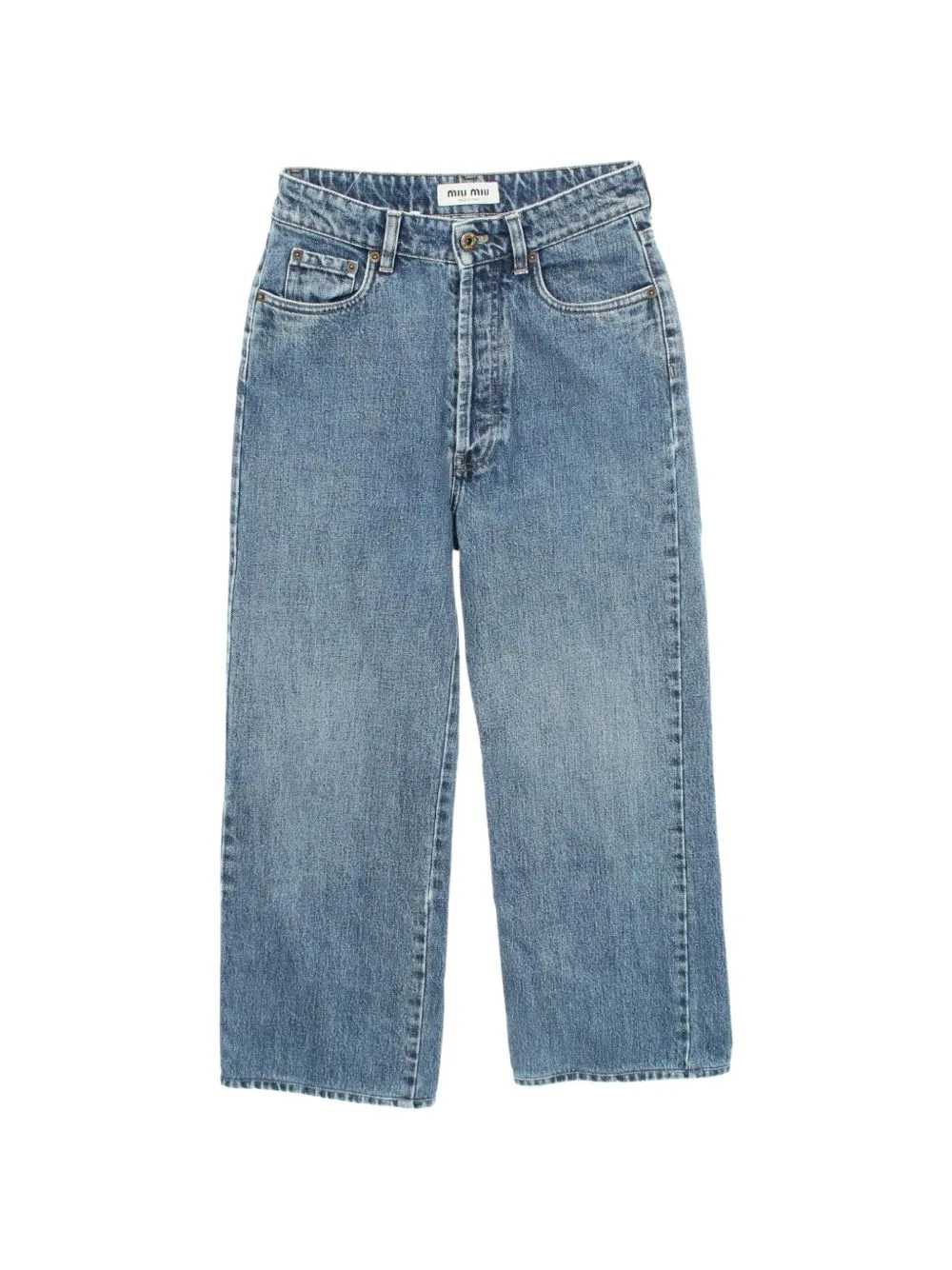 2010s Logo Patch Wide-Leg Jeans