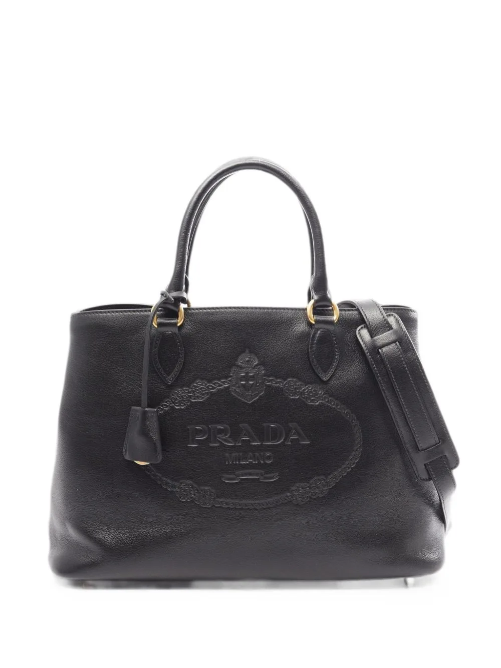 2010s Logo-Jacquard Leather Handbag