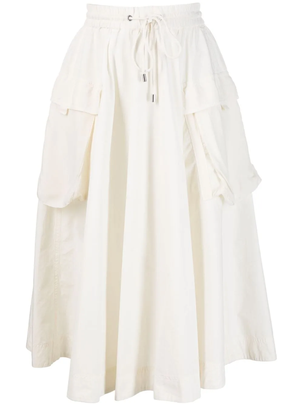 Drawstring-Waistband Pleated Skirt