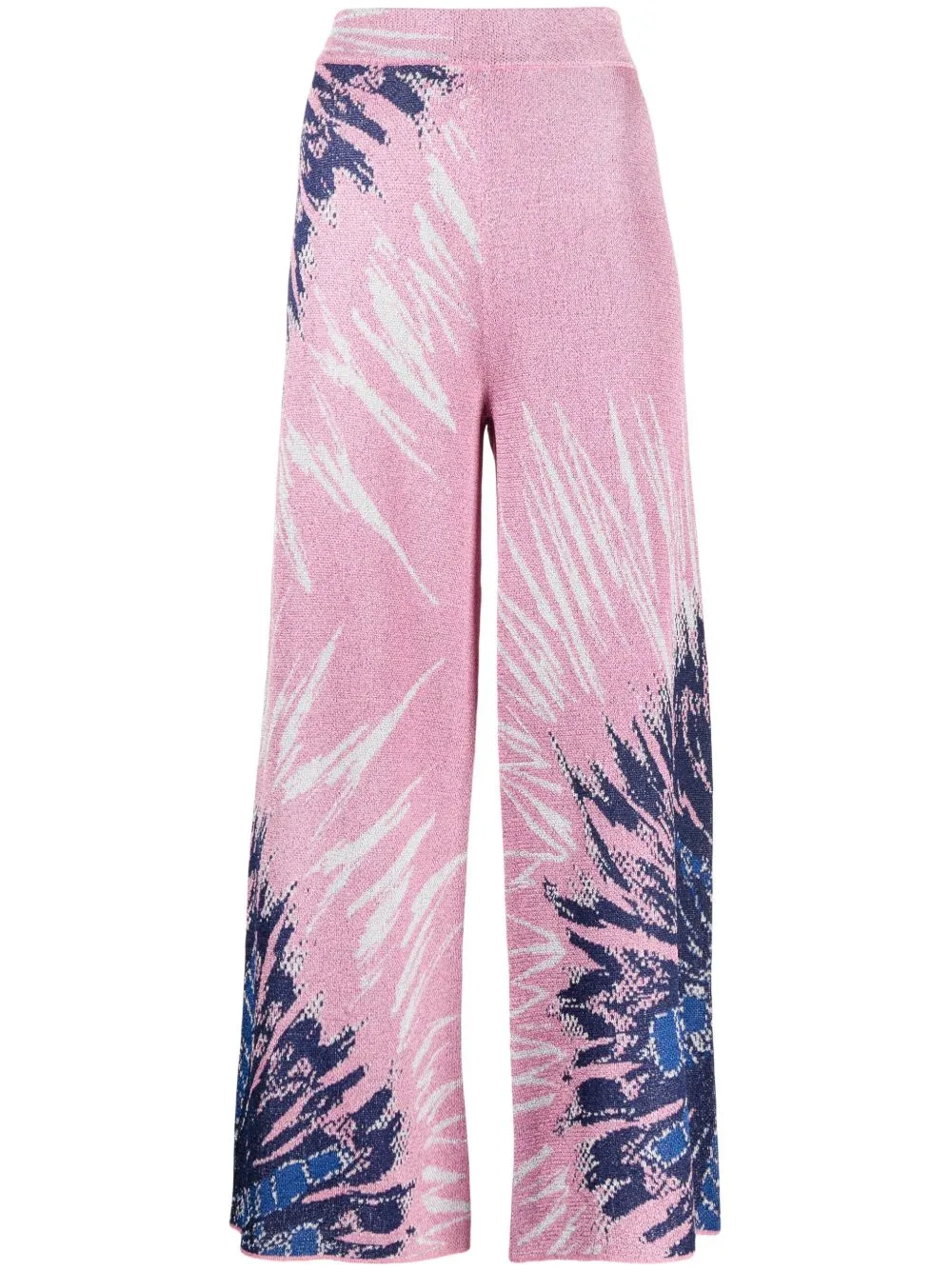 Metallic Tie-Dye Jacquard Knit Culottes