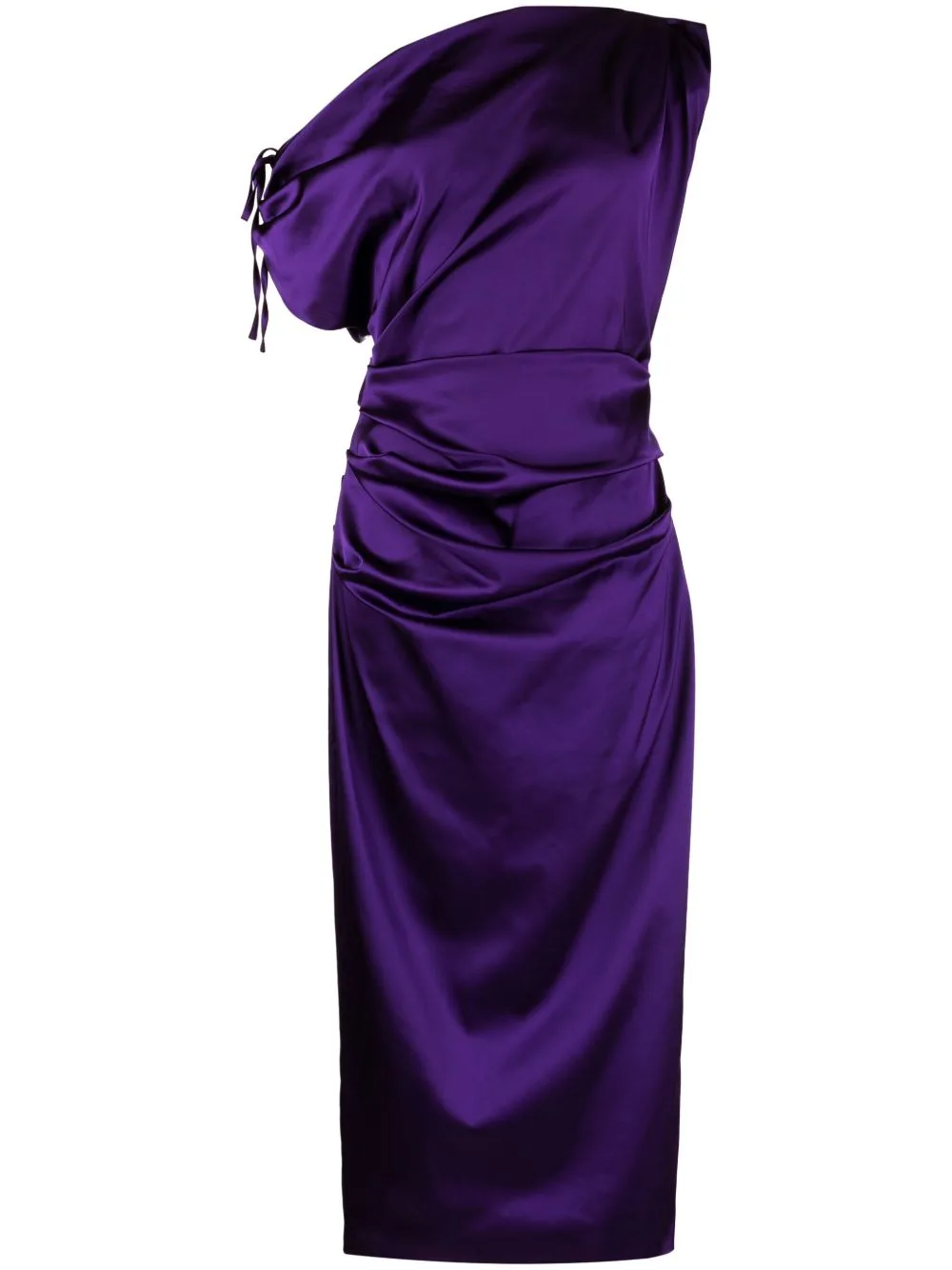 Gathered Satin Minidress