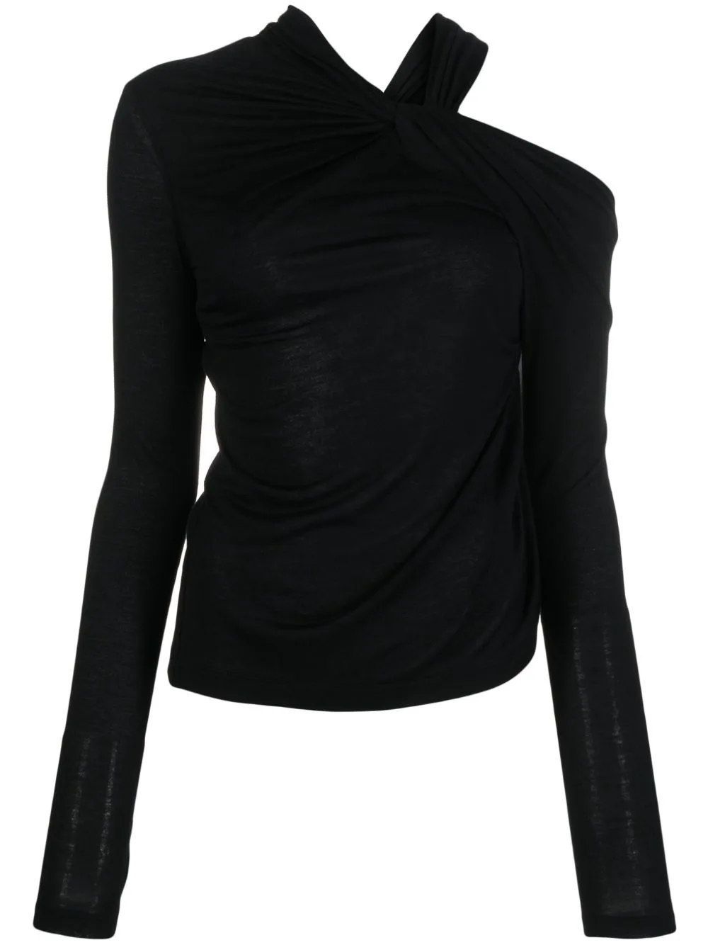 Cold-Shoulder Twisted Blouse