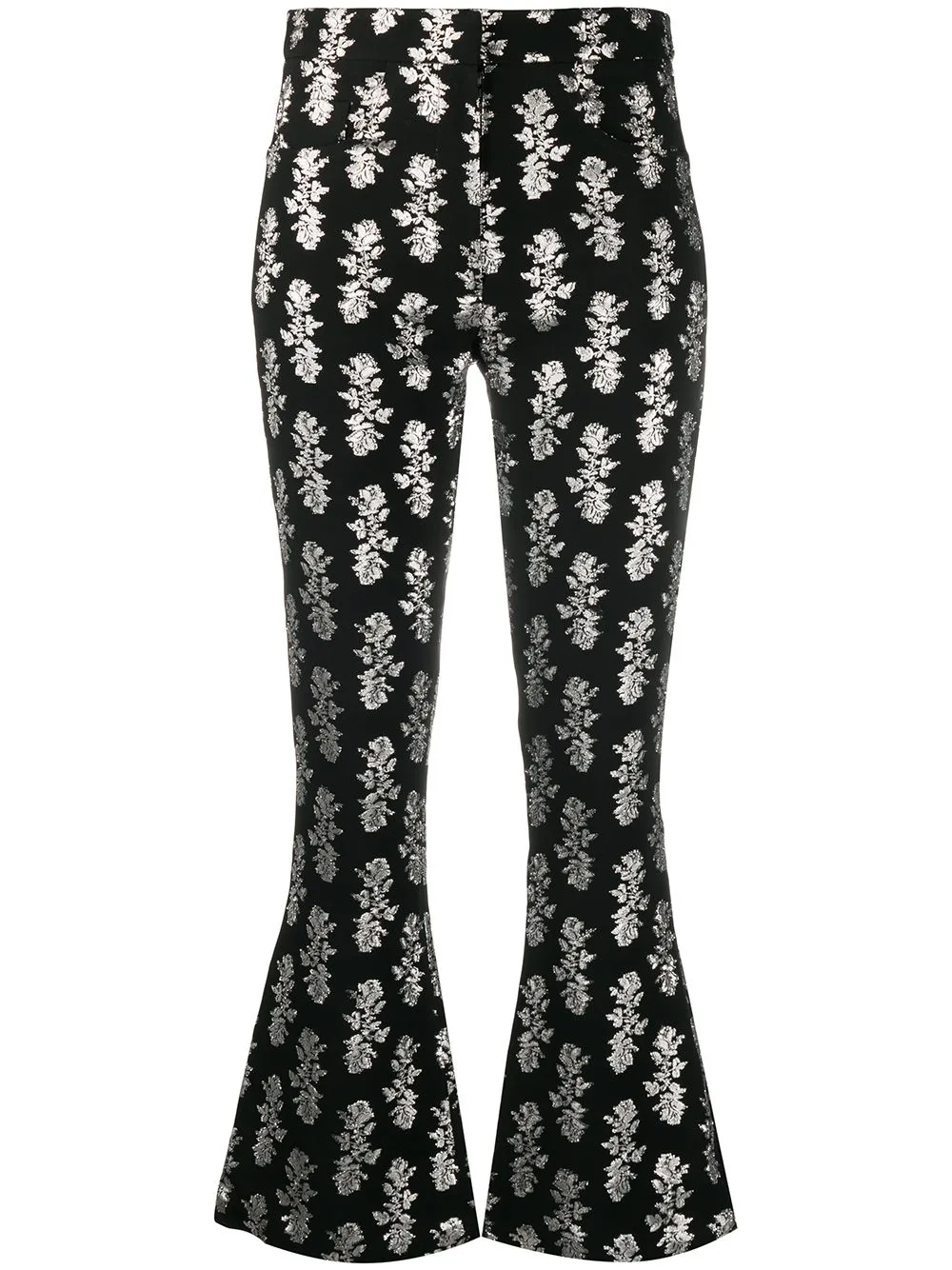 Metallic-Print Flared Trousers