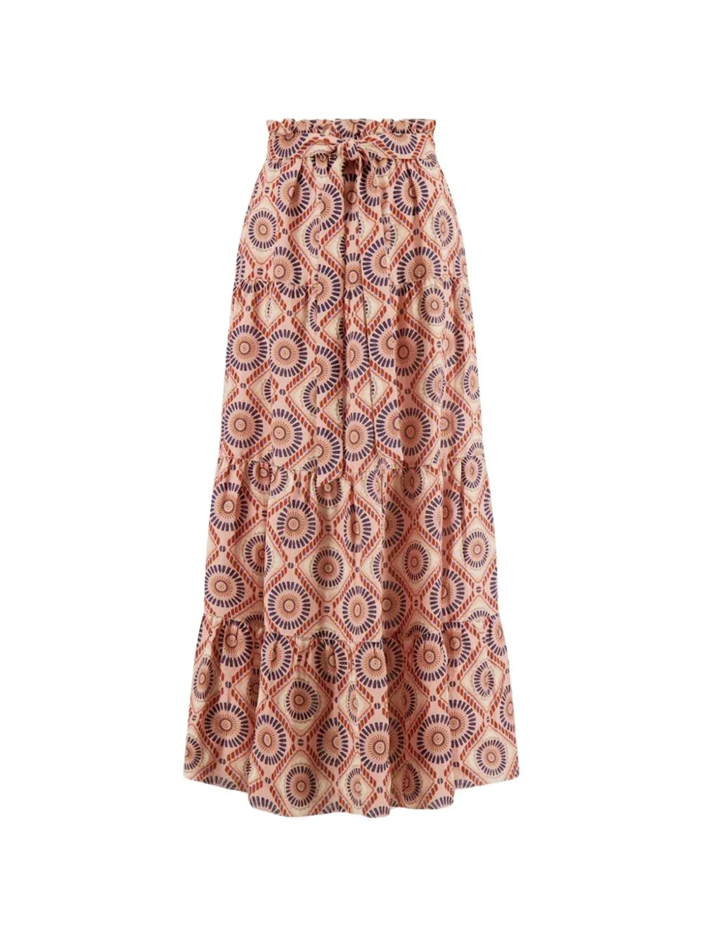 Sanaa Geometric-Pattern Maxi Skirt