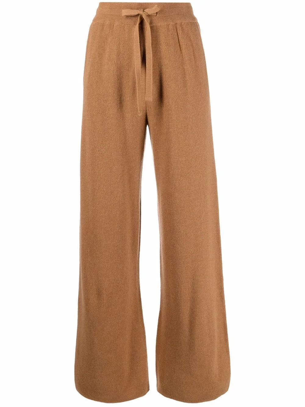 Ribbed-Knit Wide-Leg Trousers