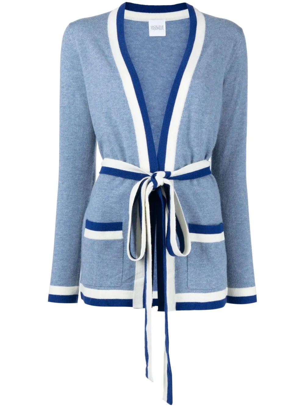 Belt-Waist Knitted Cardigan