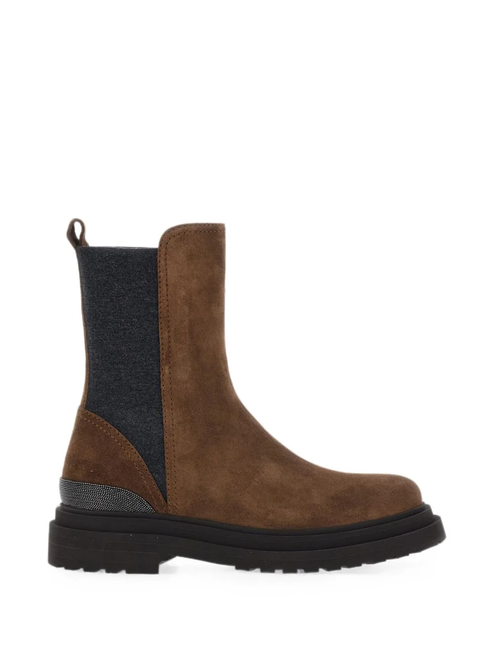 Monili-Embellished Suede Ankle Boots