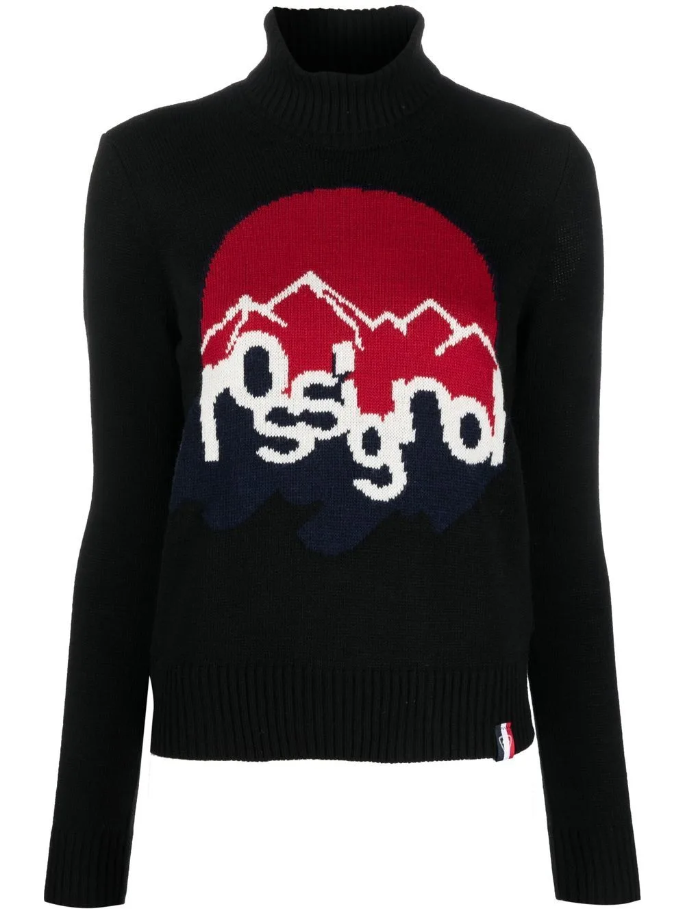 Roll Neck Intarsia-Knit Jumper