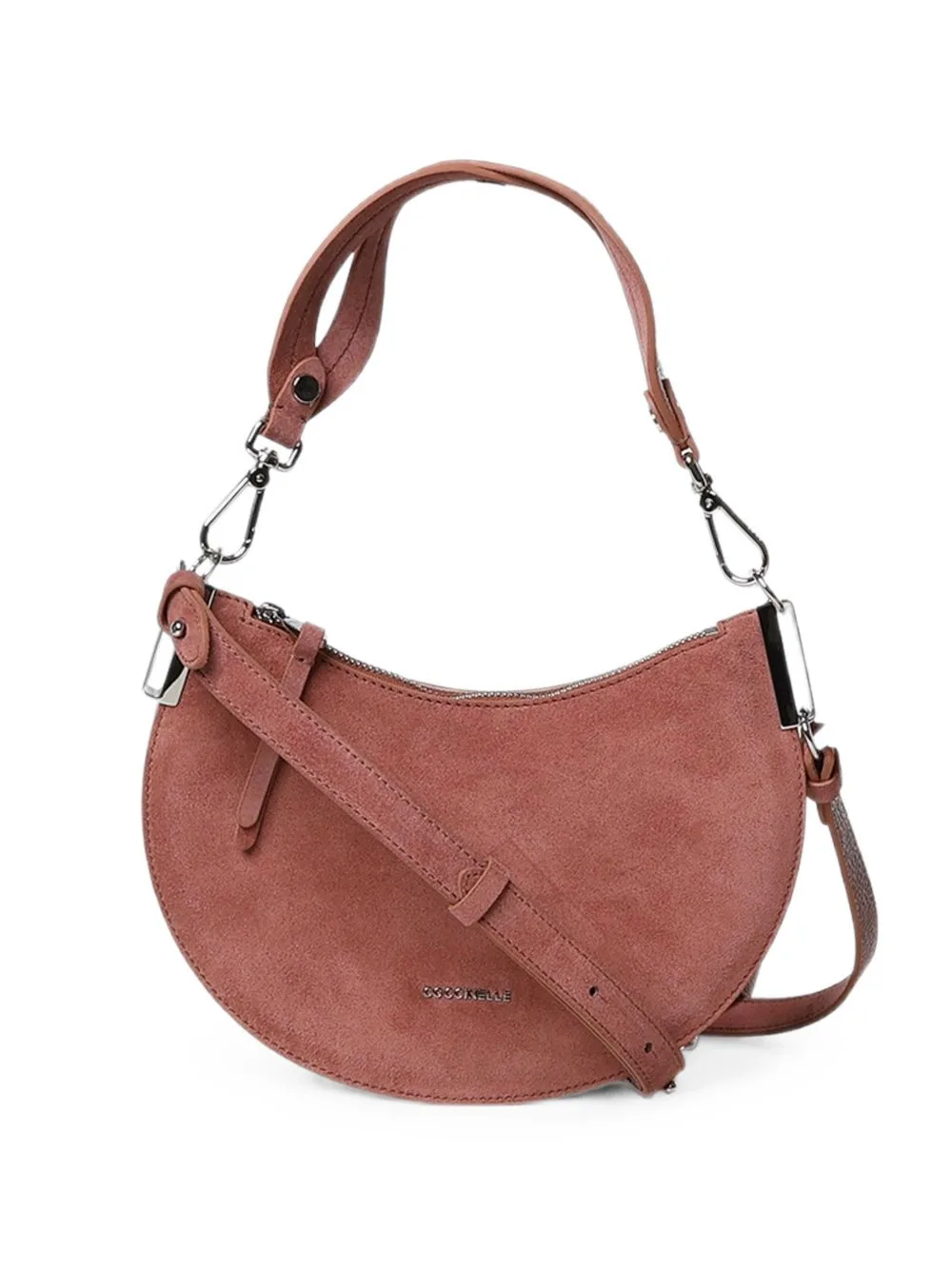 Suede Crescent Shoulder Bag