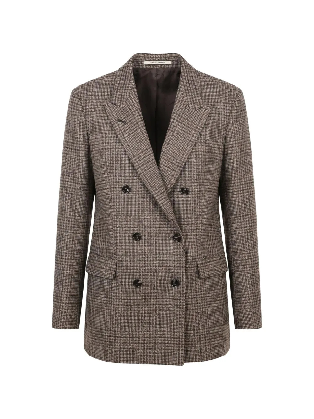 Jasmine Double-Breasted Check-Pattern Blazer