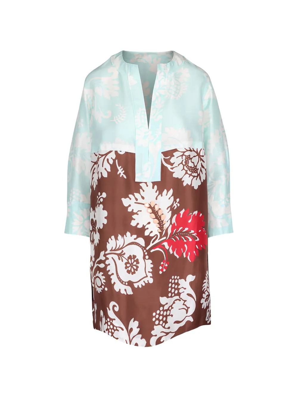 Cabana Floral-Print Panelled Mini Dress
