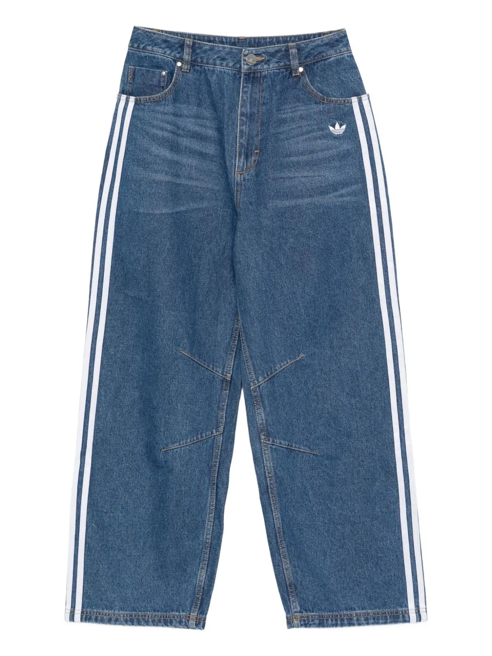 Striped Wide-Leg Jeans