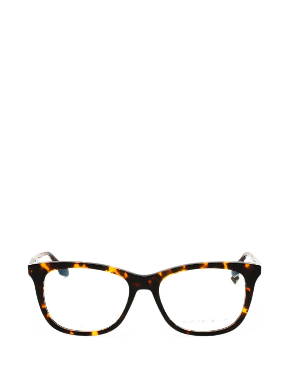 Tortoiseshell-Effect Square-Frame Glasses