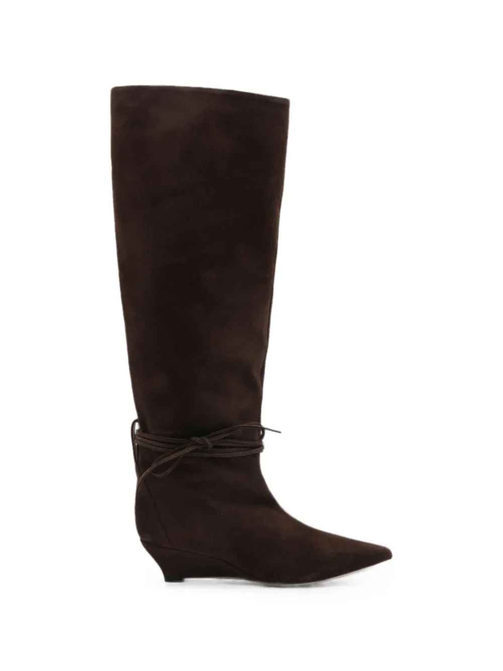 Lace-Up Wedge-Heel Boots