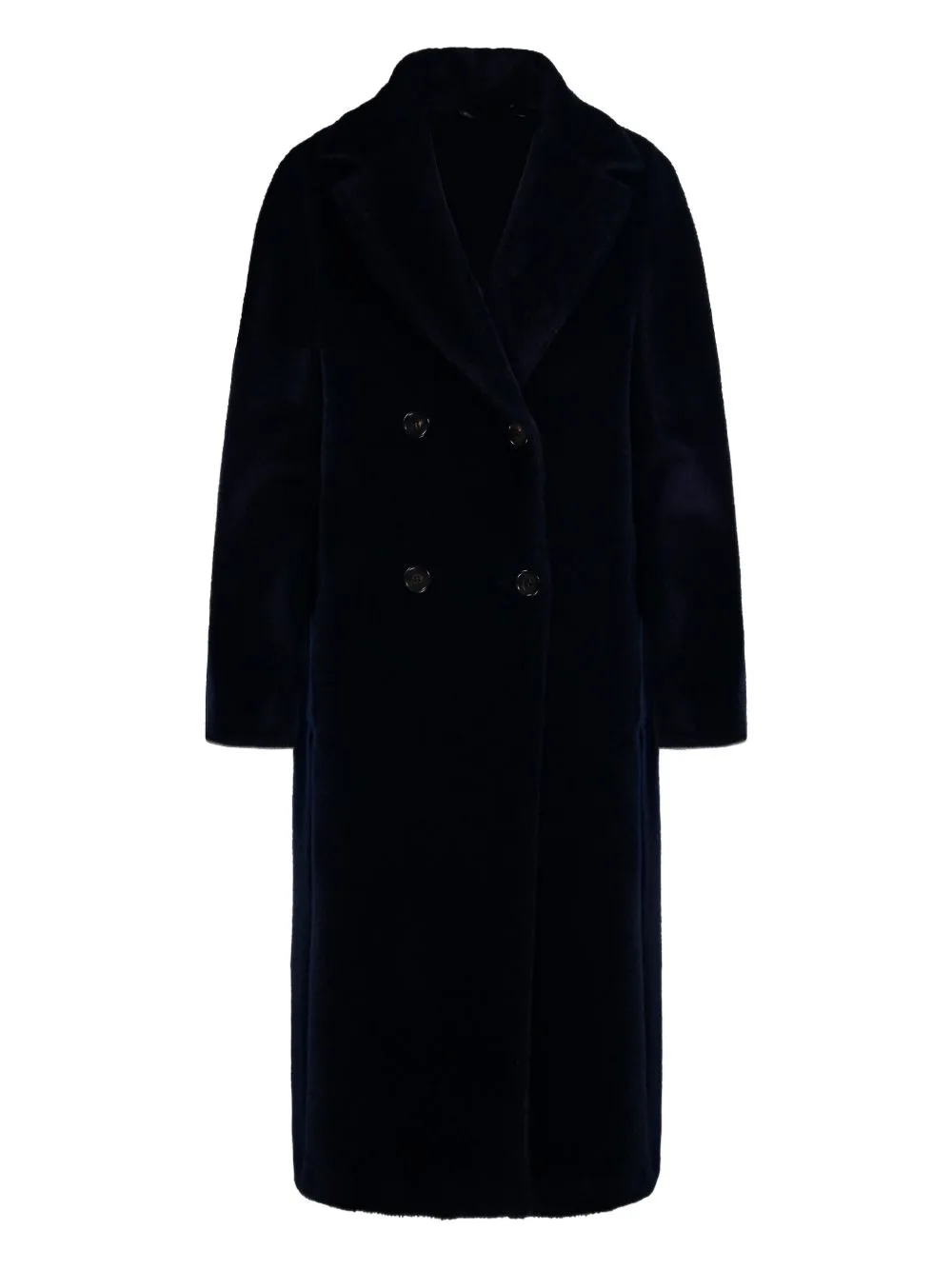 Alpaca Wool-Blend Double-Breasted Coat