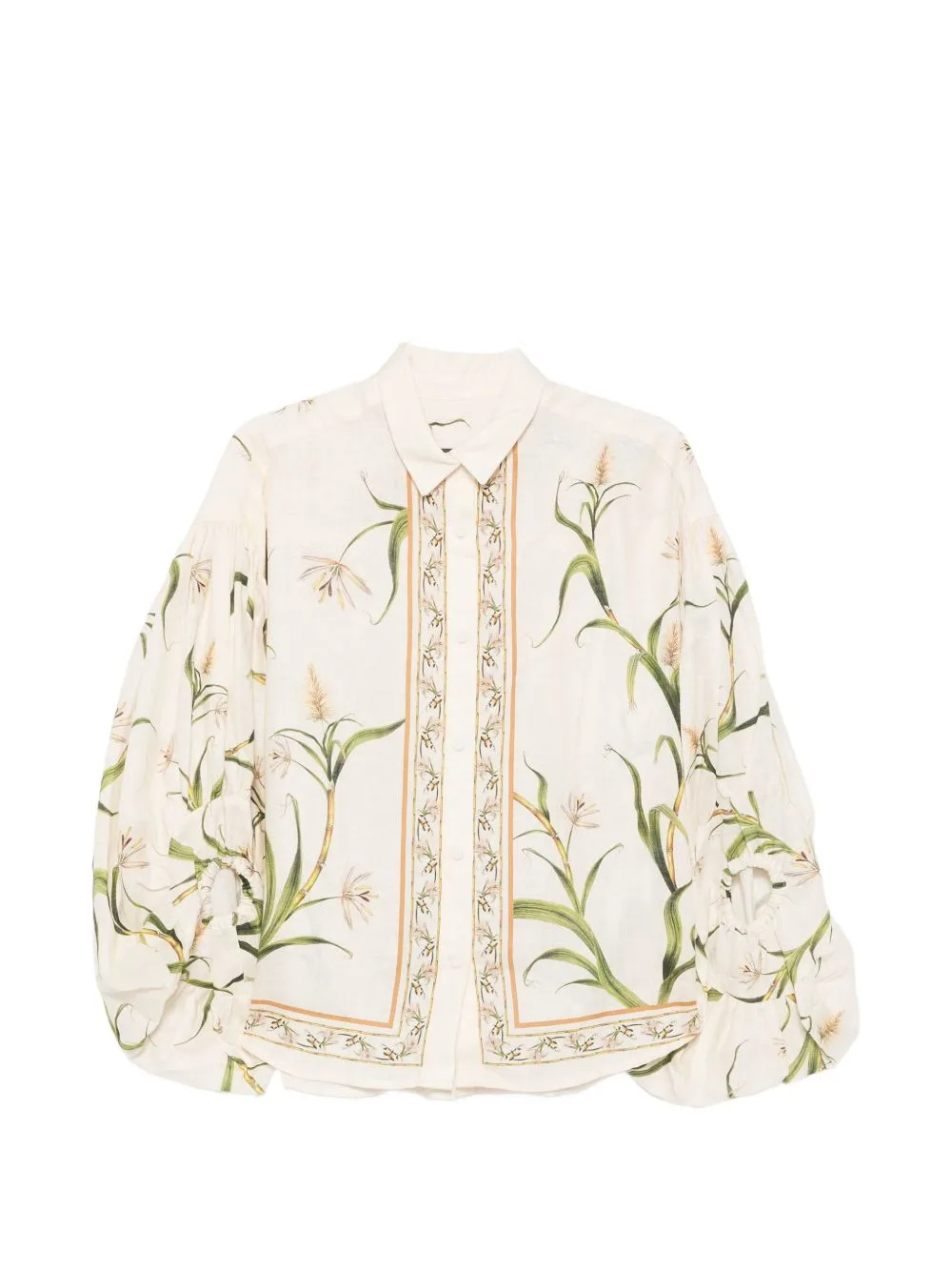 Agar Azucar Floral-Print Puff-Sleeve Shirt
