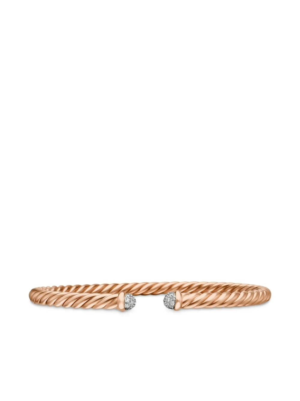 18kt Rose Gold Modern Cablespira Diamond Bracelet (4mm)