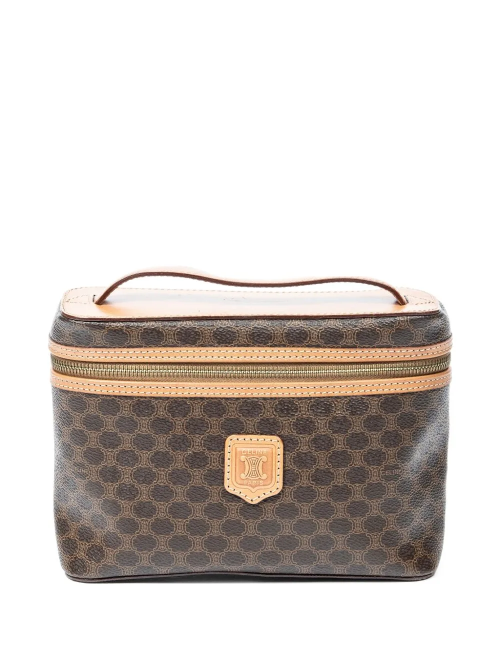 Monogram-Print Top Handle Make-Up Bag