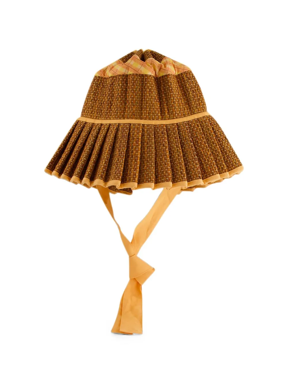 Ravello Check-Pattern Woven Sun Hat