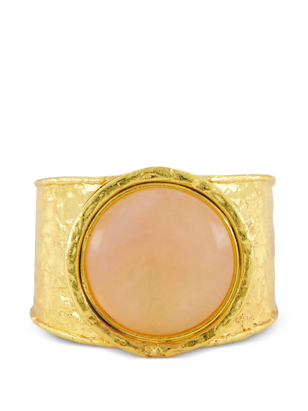 Pink-Quartz Hammered-Effect Cuff Bracelet