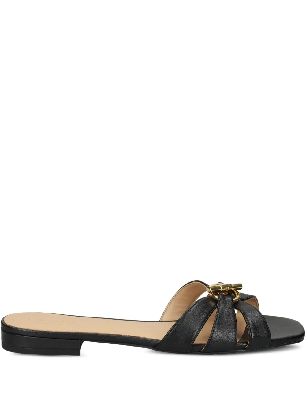 Buckle-Strap Leather Sandals