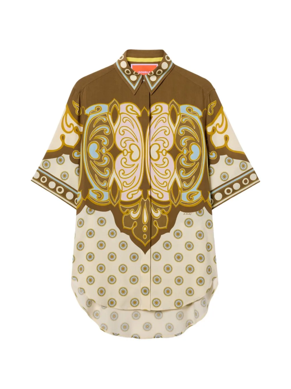 Cocoon Placée Brown in Viscose Voile Club Shirt