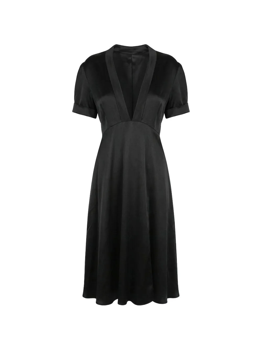 Bow-Detail V-Neck Midi Dress