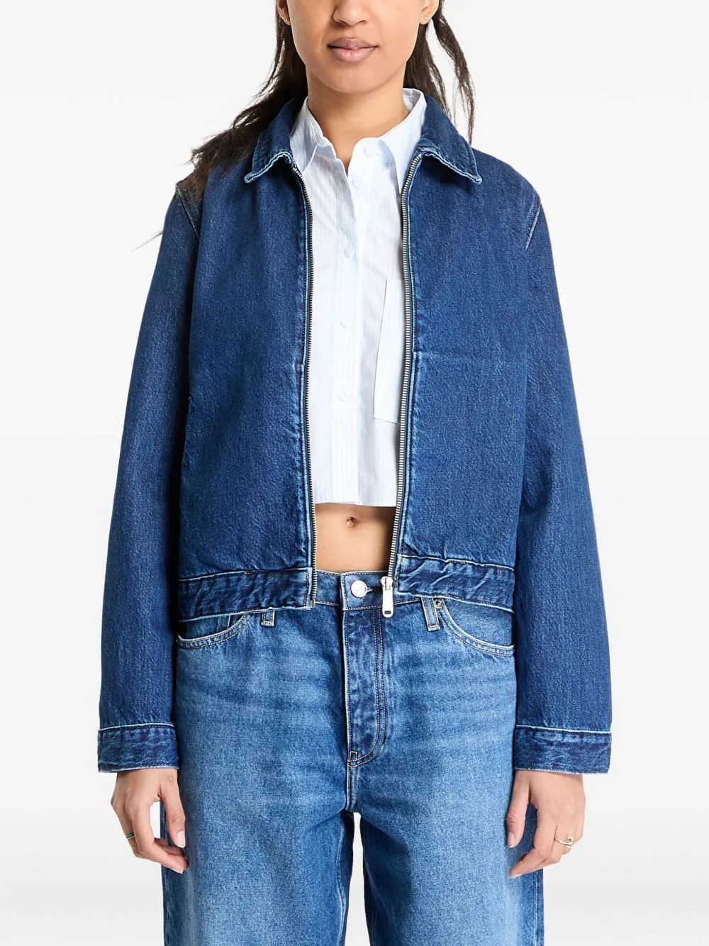 Zip-Up Denim Jacket