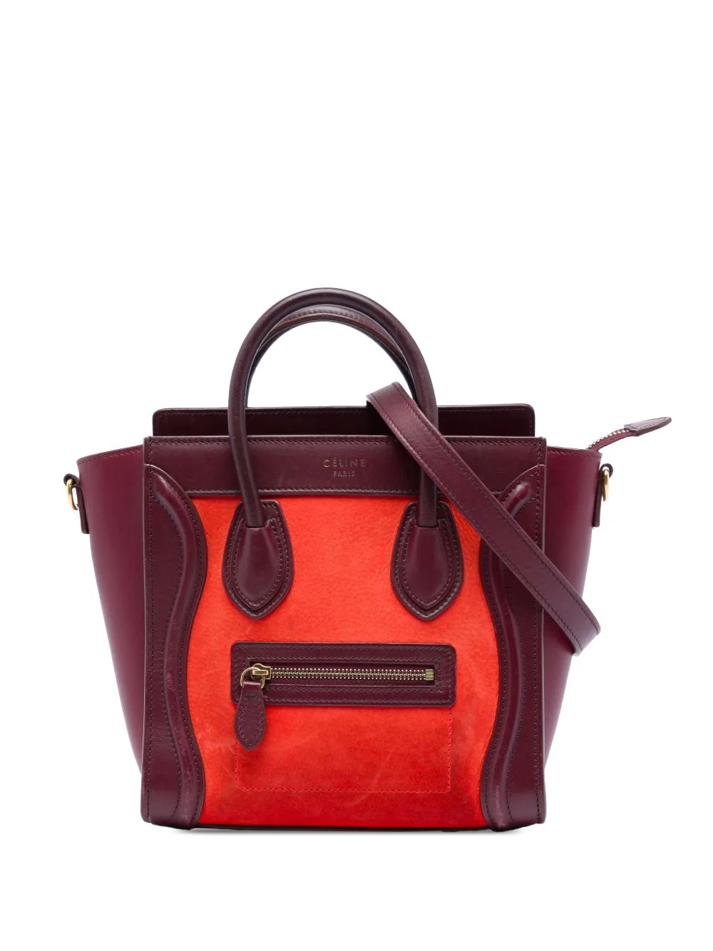 2014 Nano Tricolor Nubuck and Calfskin Luggage Tote Satchel
