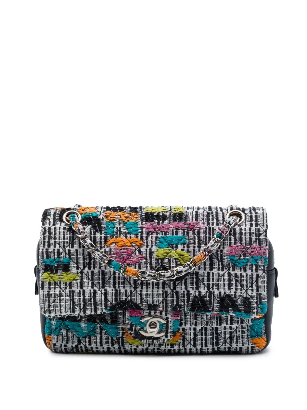 2014-2015 Quilted Tweed Fantasy Easy Flap Shoulder Bag