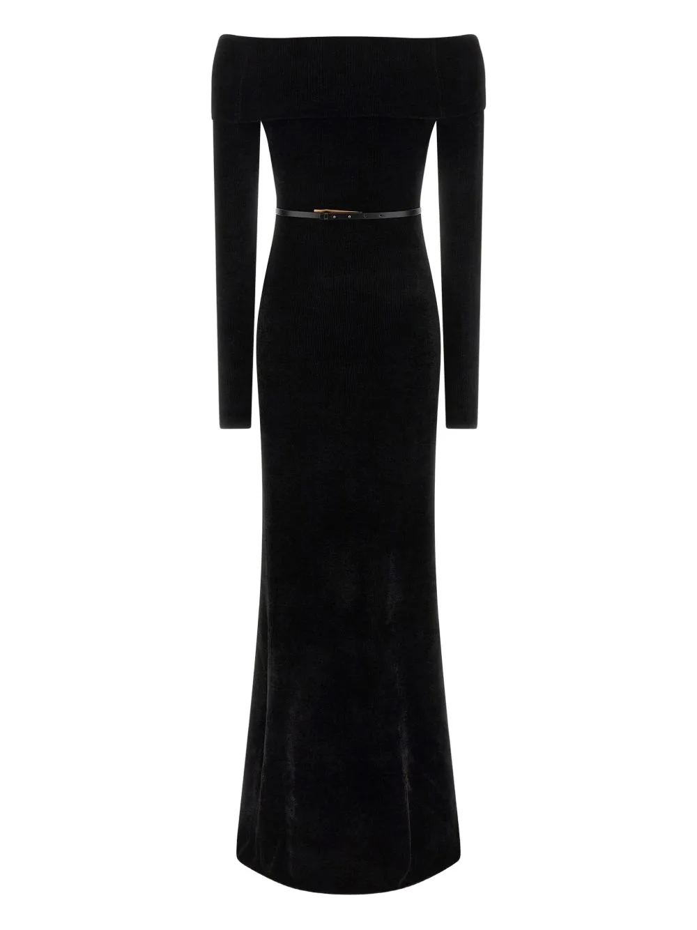 Off-Shoulder Belted Dress