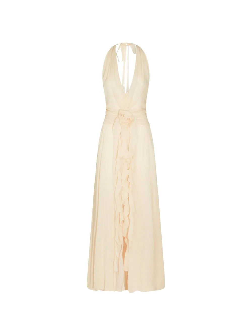 Floral-Appliqué Maxi Dress