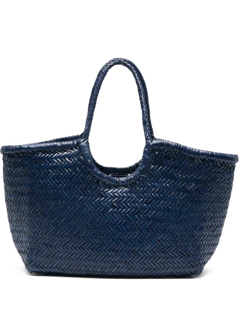 Big Nantucket Woven Leather Shoulder Bag