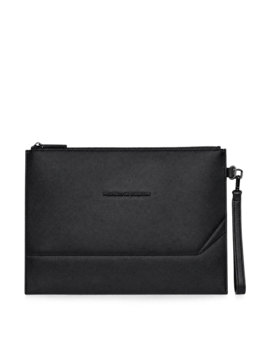 Logo-Plaque Wristlet Clutch Bag