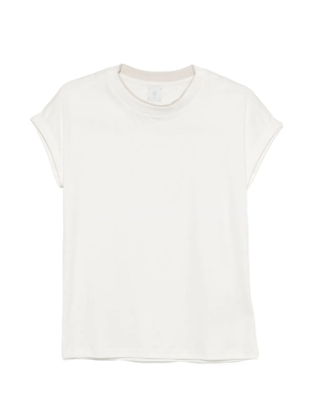 Contrast-Trim Cap-Sleeve T-Shirt